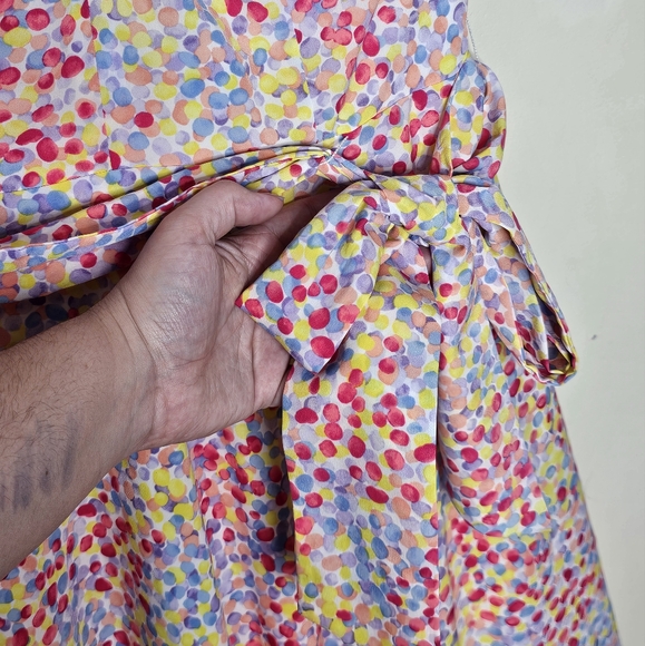 Tahari multi-colored polka dot high neck sleeveless dress size 12 - Picture 2 of 7